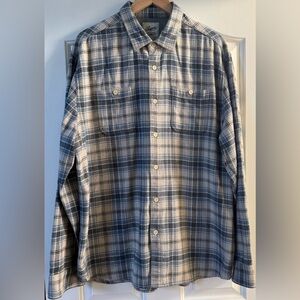 EUC⚡️Grayers Heritage Flannels Men’s XL Blue Plaid Button-Up Shirt 100% Cotton